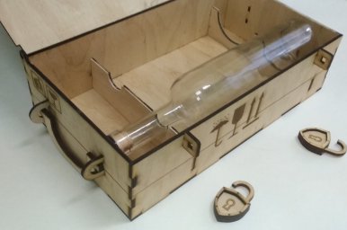 Макет "Деревянный ящик для вина в стиле военного ящика для боеприпасов" 1