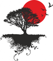 Макет "Японское дерево векторное украшение" 0