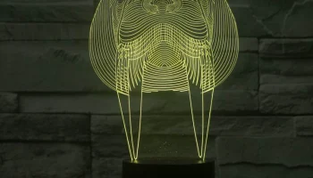 Макет "Морж животное 3d лампа векторная модель"
