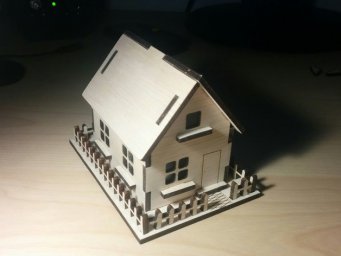 Макет "Деревянный дом из 3 мм фанеры svg файл" 0