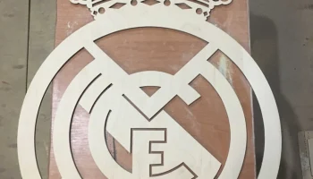 Макет "Реал мадрид логотип деревянный спортивный логотип"