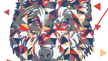 Макет "Дизайн футболки с волком"