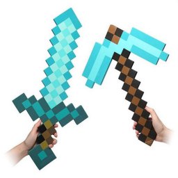 Макет "Minecraft алмазный меч и кирка игрушки" 1