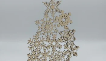 Макет "Рождественская елка из снежинок"