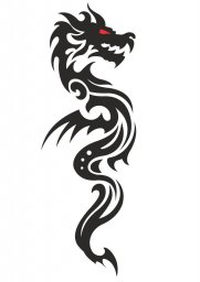 Макет "Прохладный племенной дракон татуировка дизайн вектор" 0