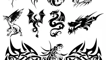 Макет "Векторы татуировки дракона"