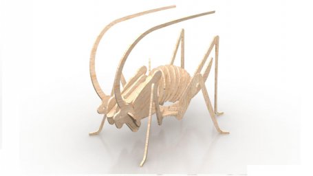 Mock-up "Grasshopper 1.5mm insect 3d wooden puzzle" 0