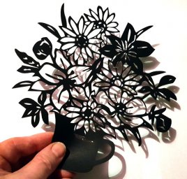 Макет "Цветы с вазой домашний декор" 0