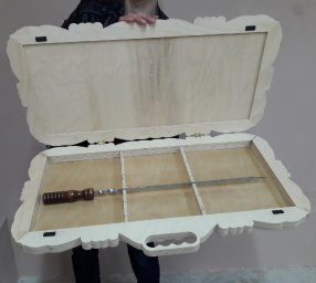 Макет "Декоративная деревянная коробка для хранения шампуров для барбекю" 1