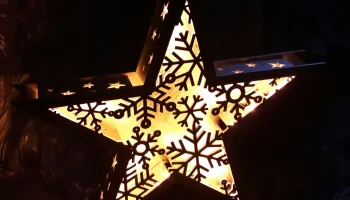 Макет "Звезда лампа снежинка ночник новый год лампа"