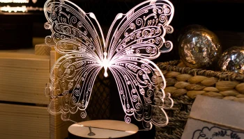 Макет "Бабочка 3d лампа векторная модель"