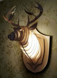 Деревянный светильник декоративная голова оленя 0
