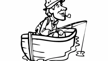 Макет "Рыбак с сигарой в лодке"