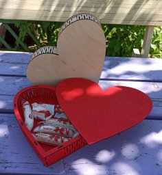 Макет "Коробка любви в форме сердца коробка для шоколада" 0