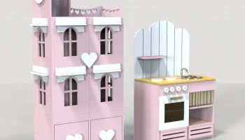 Макет "Кукольный домик и миниатюрная кухня"