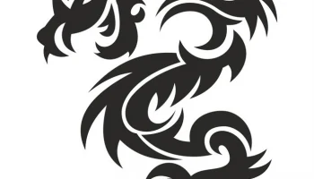 Макет "Татуировка дракона векторная иллюстрация"