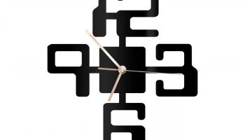 Макет "Современные настенные часы с крупными цифрами"