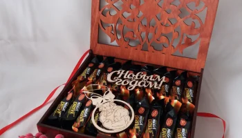Макет "Шоколадная подарочная коробка коробка для конфет фанера 4мм"
