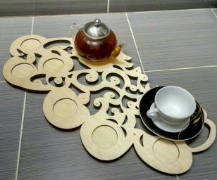 Макет "Деревянный декоративный чайный поднос" 0