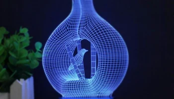 Макет "Форма вазы 3d лампа векторная модель"