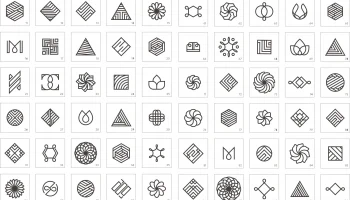 Макет "Набор геометрических готовых логотипов"