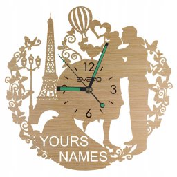 Макет "Настенные часы с виниловой пластинкой Paris france mon amour" 1