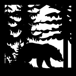 Макет "24 x 24 медведь деревья плазменная художественная резка готовый" 0