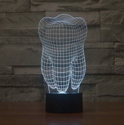 Макет "Форма зуба 3d лампа векторная модель" 0