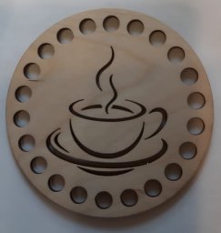 Макет "Деревянная подставка для кофе с гравировкой" 0