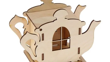 Макет "Деревянный чайник в форме чайного домика диспенсер для чайных пакетиков"