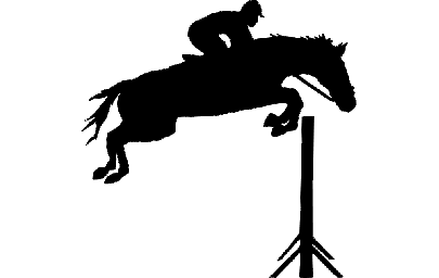 Макет "Жокей на лошади, прыгающий с препятствиями" 0