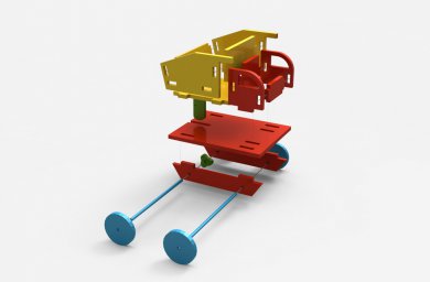 Макет "Детский деревянный игрушечный грузовик" 1
