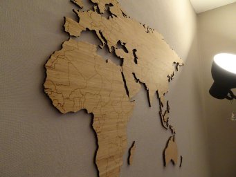 Макет "Карта мира бамбук 1850x750 мм" 0