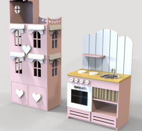 Макет "Кукольный домик и миниатюрная кухня" 1