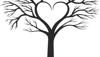 Макет "Семейное дерево с сердцем"