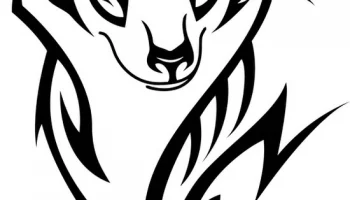 Макет "Векторный дизайн татуировки головы волка" #2265373743