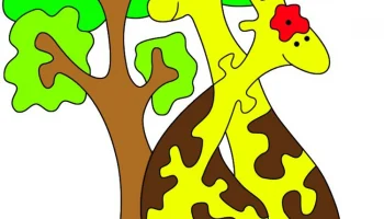 Макет "Пазл с жирафом"