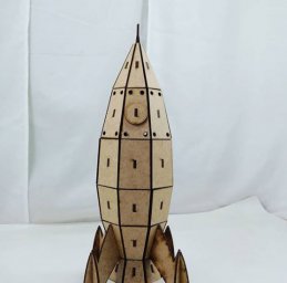 Макет "Деревянная игрушка космический корабль ракета 3 мм" 3