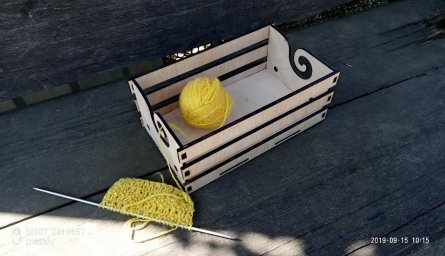Макет "Деревянная коробка для пряжи вязание крючком вязание коробка для хранения пряжи держатель пря 0