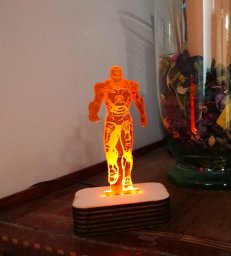 Макет "Железный человек акриловая 3d светодиодная ночная лампа svg файл" 1