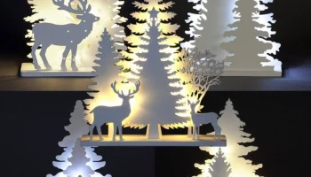 Макет "Светящееся украшение новогоднее украшение xmas праздничное дерево олень"