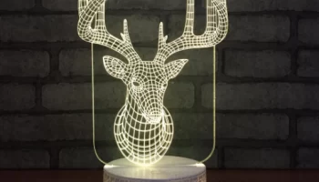 Макет "Оленья голова рождественский декор 3d иллюзионная лампа"