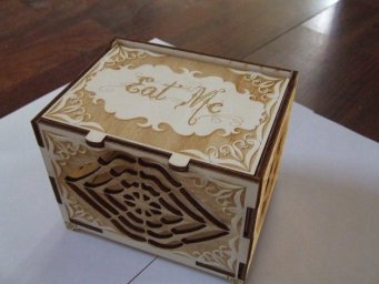 Макет "Деревянная коробка для печенья деревянная коробка с крышкой" 0