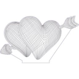 Макет "Двойные сердца 3d иллюзионная лампа" 0