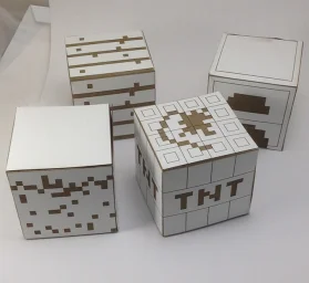 Макет "Картонные блоки Minecraft" 0