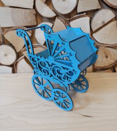 Макет "Свадебные сувениры в виде коляски с коляской для детского душа" 0