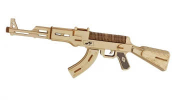 Макет "Модель пистолета-пулемета Ак-47 3d деревянный пазл"