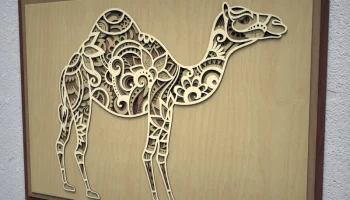 Макет "Верблюд 3d многослойная настенная живопись"