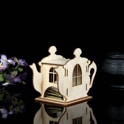 Макет "Деревянный чайник в форме чайного домика диспенсер для чайных пакетиков" 4