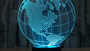 Макет "Планета Земля 3d иллюзия акриловая лампа"